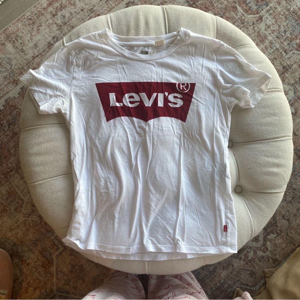 Levi's White and Red Short Sleeve Tee